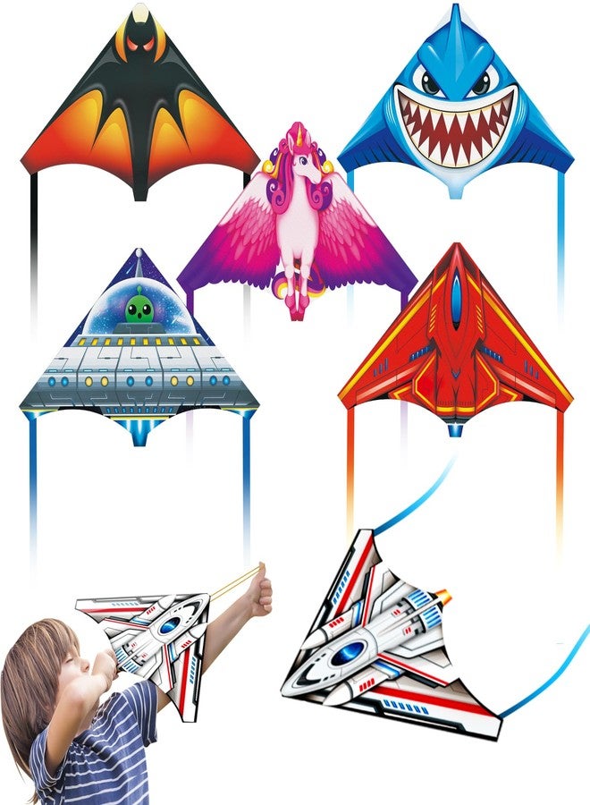 Hymaz 6 Pack Mini Kites for Kids Adults, Finger Launcher Kite for Age 3-5 4-8 8-12, Kids Kites Easy to Fly Ejection Kite, Flying Glider Plane Toys for Beach Outdoor Games Gift - Image 1